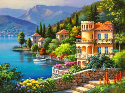 PAISAJE EN EL MAR-Kit De Pinturas Por Números 40 x 50cm