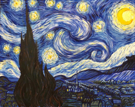 LA NOCHE ESTRELLADA-Kit De Pinturas Por Números 40 x 50cm