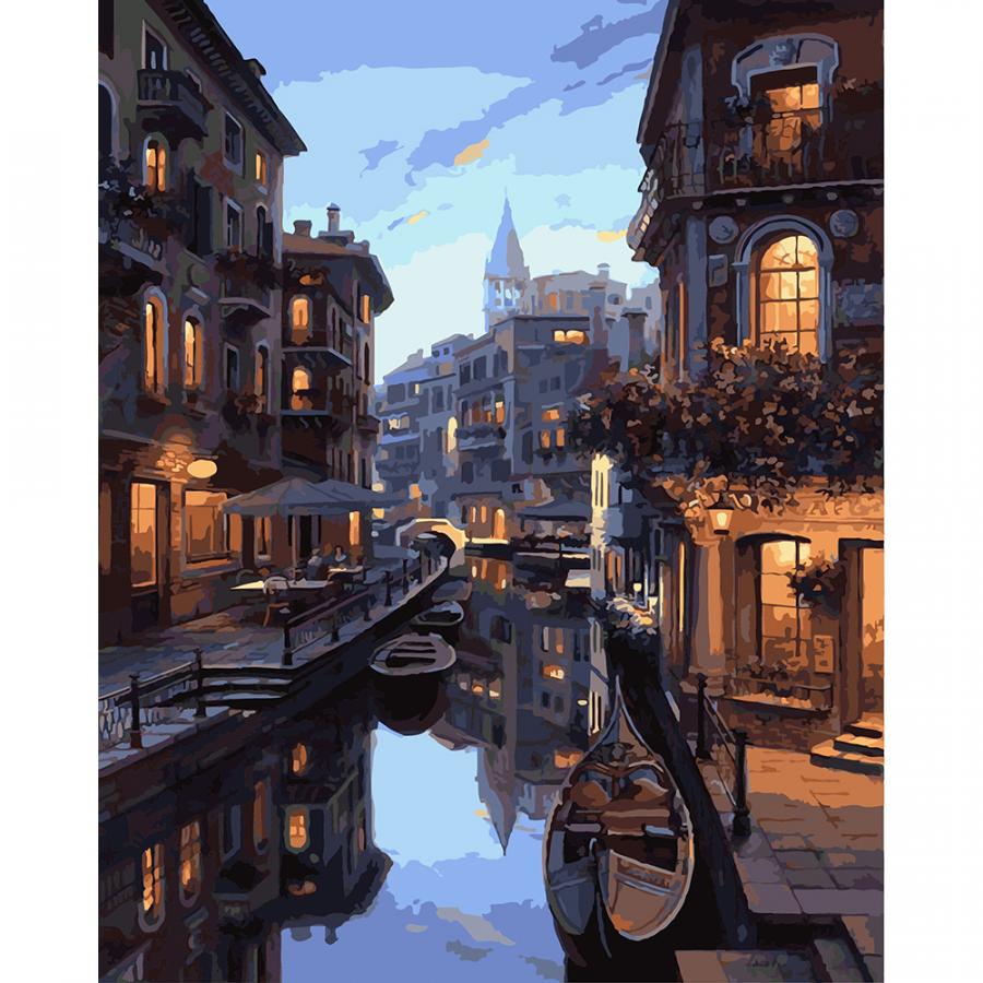 LA NOCHE EN VENECIA-Kit De Pinturas Por Números 40 x 50cm