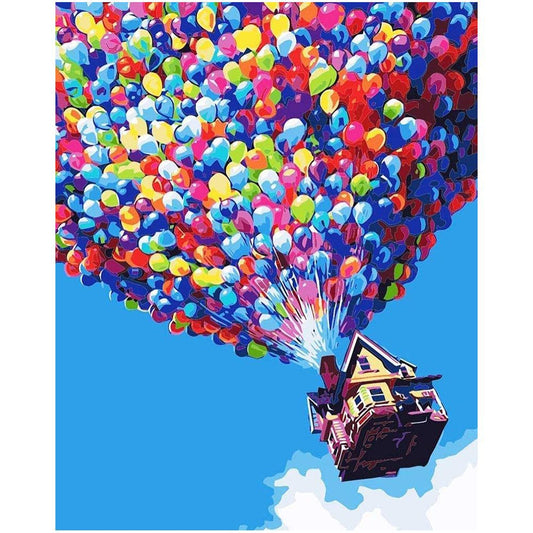 UP LA CASA DE LOS GLOBOS-Kit De Pinturas Por Números 40x50cm