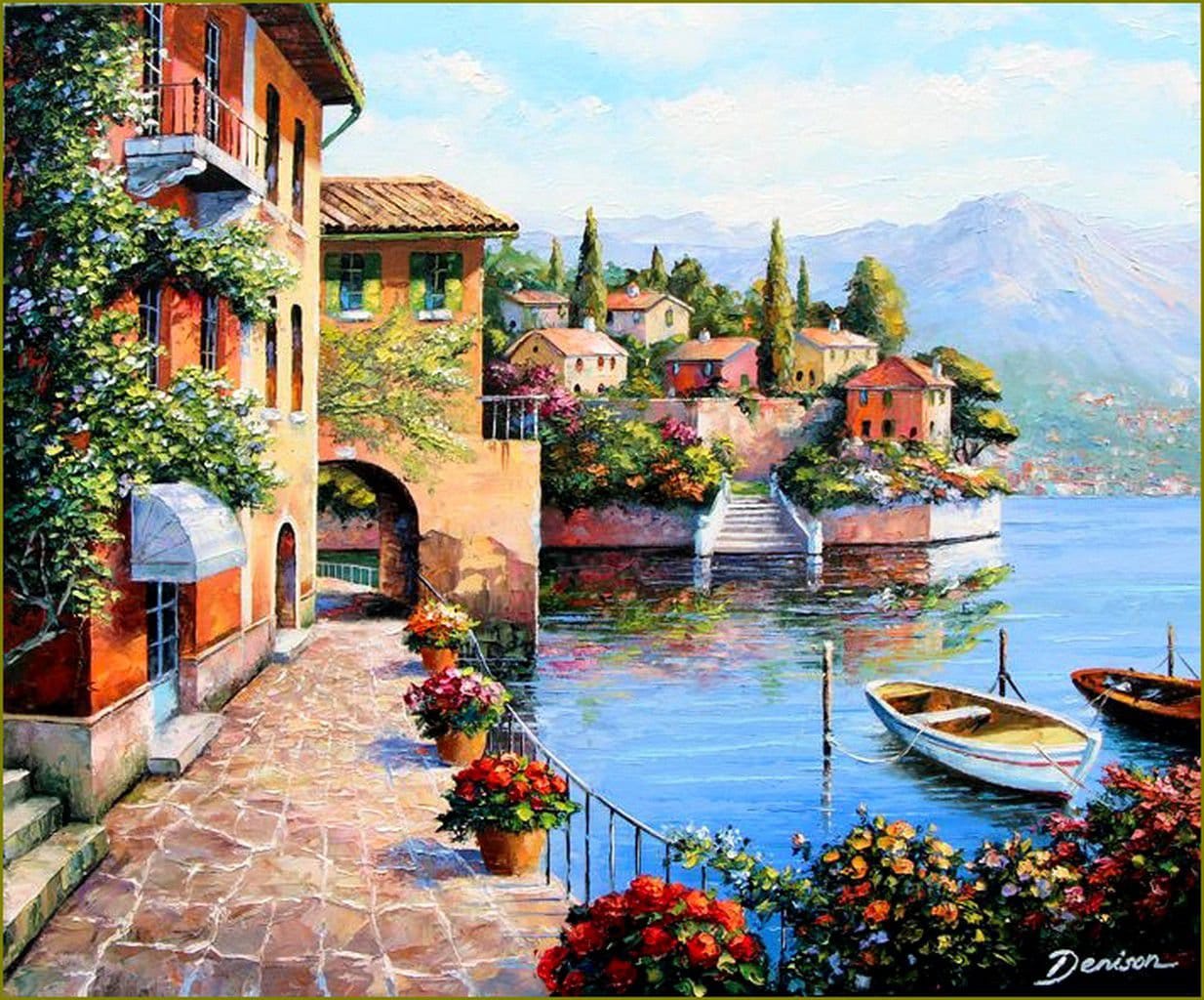 PAISAJE COSTERO-Kit De Pinturas Por Números 40 x 50cm