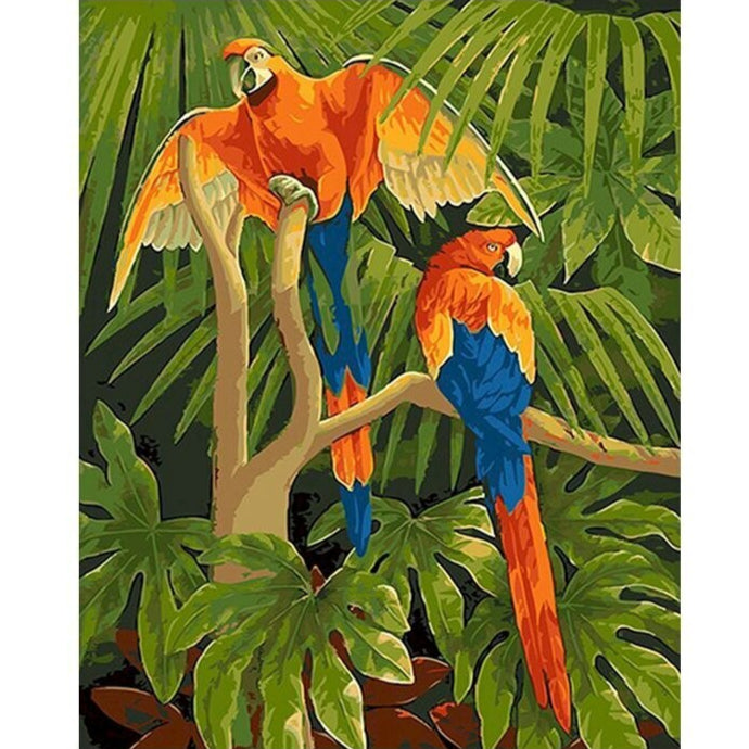 GUACAMAYAS-Kit De Pinturas Por Números 40 x 50cm