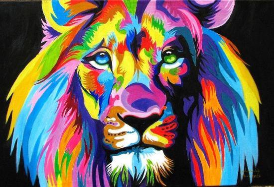 León imponente-kit de pinturas por números 40 x 50cm