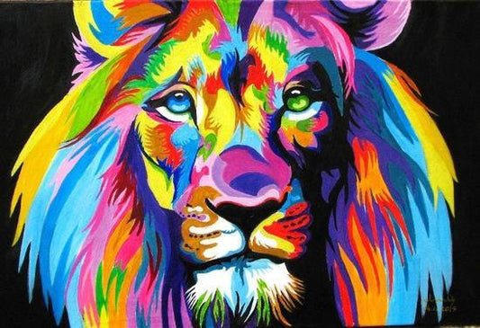 León imponente-kit de pinturas por números 40 x 50cm